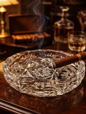 VTG Anchor Hocking EAPC Star of David Glass Ashtray 8”